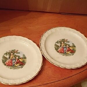 Elegant Cream and Gold Decorative Plates